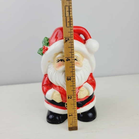 Vintage Christmas Santa Ceramic Planter Japan Handpainted 5.5" - Picture 9 of 12